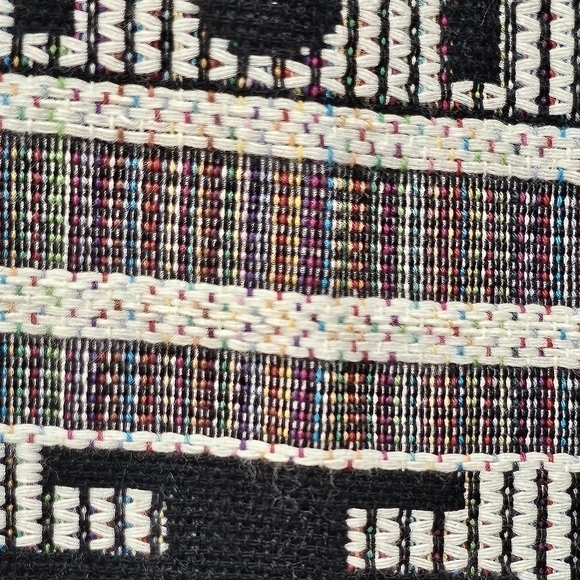 Esley Ethnic Pattern Woven Mini Skirt, black, white and multi color - Picture 3 of 7